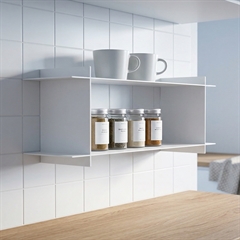 Hvid Metalhylde - Como Niveau Dobbelthylde - Boxdelux